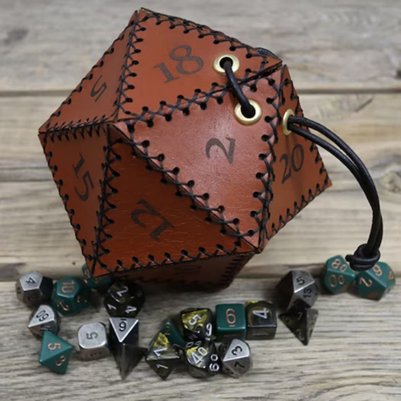 Leather D20 Dice Bag Polygonal - đánh giá và giá Gaming Accessories Ideas